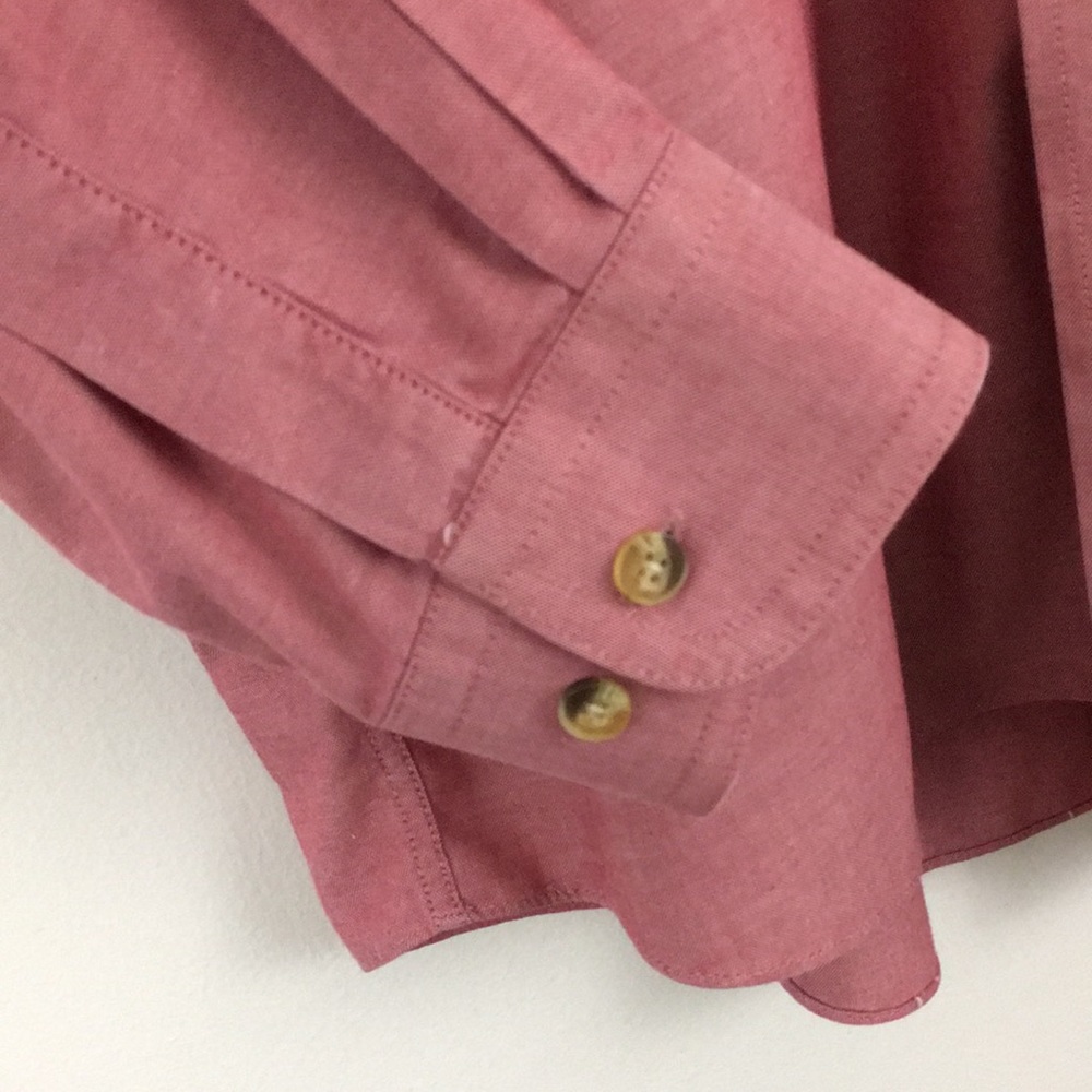 L.L. Bean Men’s Long Sleeve Button Down Dress Shirt Size Large Mauve Dusty Rose - Picture 4 of 7